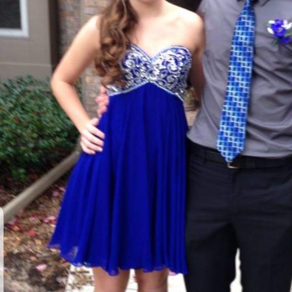 Blue formal dress with beading